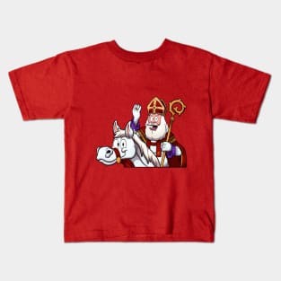 Saint Nicholas On Horse Kids T-Shirt